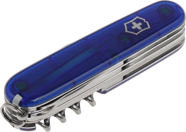 Нож перочинный Victorinox Huntsman (1.3713.T2) 91мм 15функц. синий полупрозрачный карт.коробка
