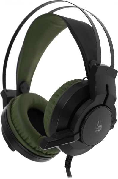 Наушники с микрофоном A4Tech Bloody J450 черный/зеленый 1.8м мониторные оголовье (J450)
