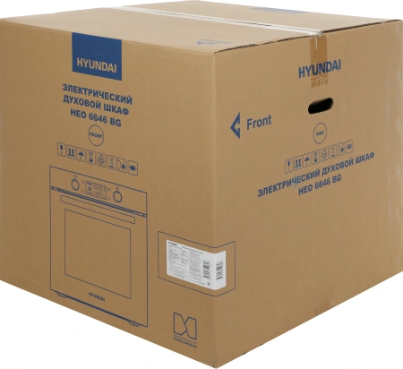 Духовой шкаф Электрический Hyundai HEO 6646 BG черное стекло