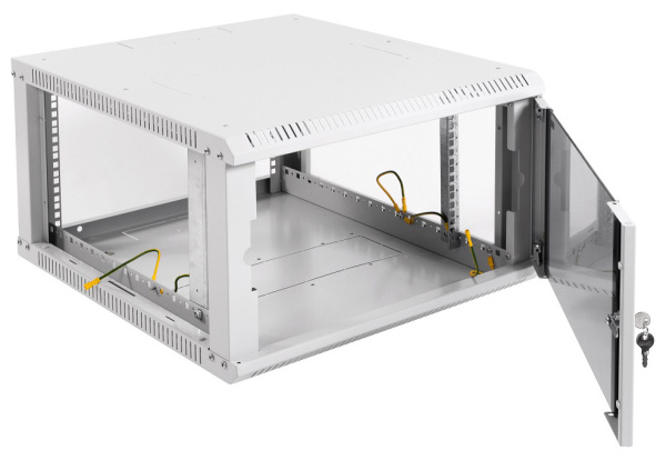 Шкаф коммутационный ЦМО ШРН-ЭКОНОМ (ШРН-Э-6.650) настенный 6U 600x650мм пер.дв.стекл 65кг серый 600мм 17.3кг 180град. 345мм