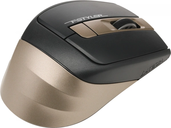 Мышь A4Tech Fstyler FG35 бронзовый/черный оптическая (2000dpi) беспроводная USB (6but)