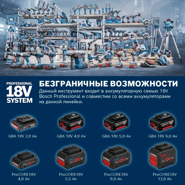 Эксцентриковая шлифмашина Bosch GEX 18V-125 D125мм аккум. (0601372201)