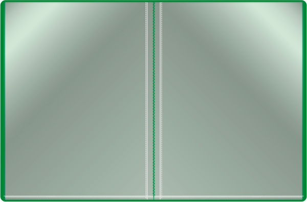 Папка с 20 прозр.вклад. Бюрократ -BPV20GRN A4 пластик 0.6мм торц.карм с бум. встав зеленый