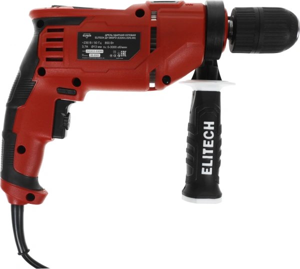 Дрель ударная Elitech ДУ 085РЭ 850Вт патрон:быстрозажимной реверс (204025)