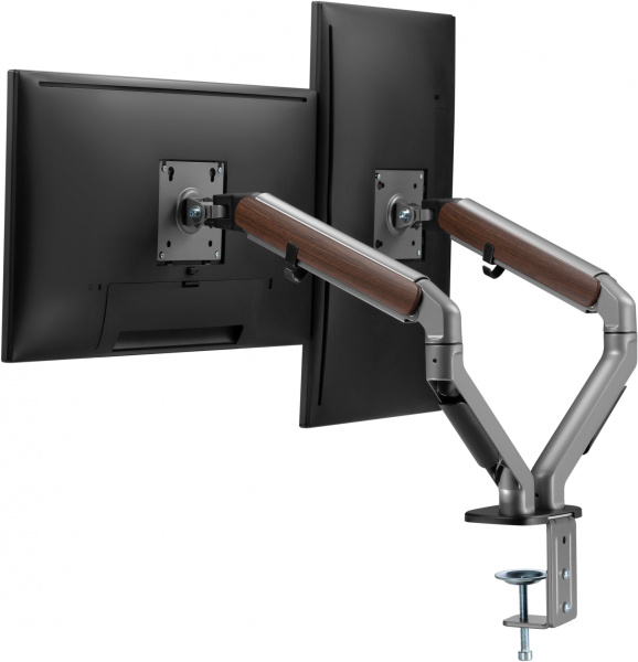 Кронштейн для мониторов Ultramounts UM735WD серый/коричневый 17"-27" макс.7кг крепление к столешнице
