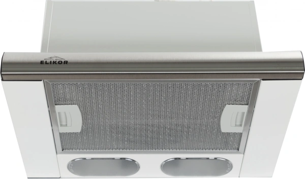 Вытяжка встраиваемая Elikor Интегра 45П-400-В2Л белый/нержавеющая сталь управление: кнопочное (1 мотор)