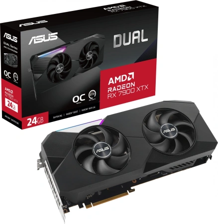 Видеокарта Asus PCI-E 4.0 DUAL-RX7900XTX-O24G AMD Radeon RX 7900XTX 24Gb 384bit GDDR6 2525/20000 HDMIx1 DPx3 HDCP Ret
