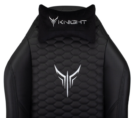 Кресло игровое Knight Neon черный соты эко.кожа с подголов. крестов. металл