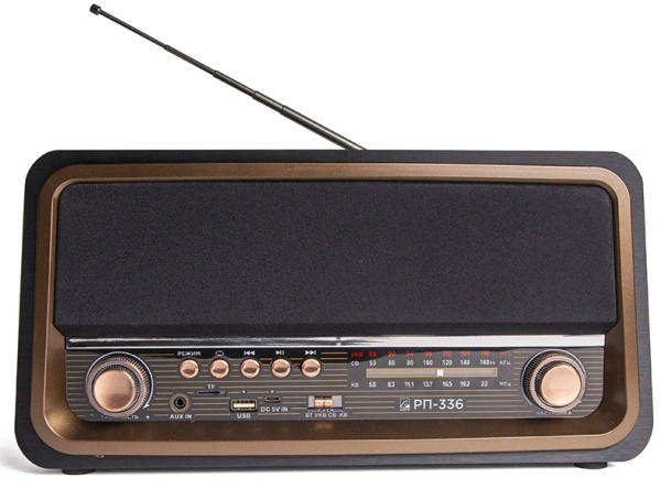 Радиоприемник портативный Сигнал БЗРП РП-336 черный/коричневый USB microSD