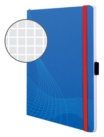 Блокнот Avery Zweckform NOTIZIO 7041 A5 80стр. клетка мягкая обложка фиксирующая резинка прошитый синий