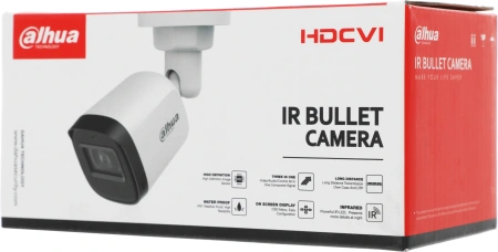 Камера видеонаблюдения аналоговая Dahua DH-HAC-B1A21P-0360B 3.6-3.6мм HD-CVI HD-TVI цв. корп.:белый