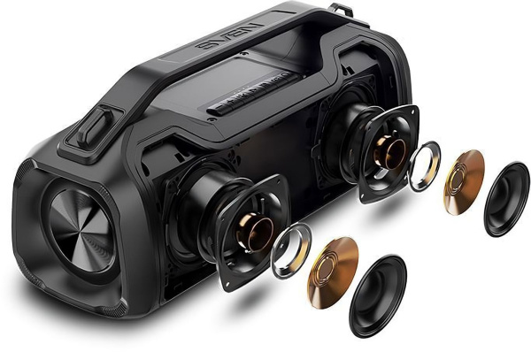 Колонка порт. Sven PS-390 черный 50W 2.0 BT/3.5Jack/USB 10м 3600mAh (SV-021306)