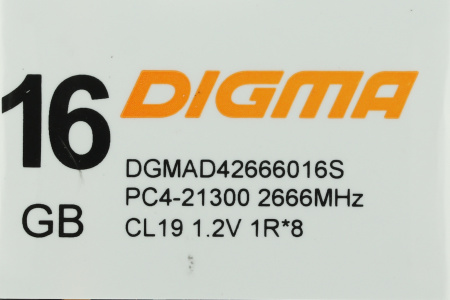Память DDR4 16Gb 2666MHz Digma DGMAD42666016S RTL PC4-21300 CL19 DIMM 288-pin 1.2В single rank Ret