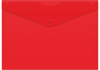 Конверт на кнопке Бюрократ -PK803ANRED A4 непрозрачный пластик 0.18мм красный
