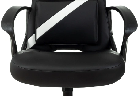 Кресло игровое Zombie 300 черный/белый эко.кожа крестов. пластик