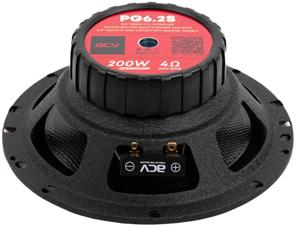 Колонки автомобильные ACV PG-6.2S 200Вт 92дБ 4Ом 16см (6.5дюйм) (ком.:2кол.) компонентные двухполосн