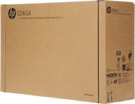 Монитор HP 24" E24i G4 черный IPS LED 16:10 HDMI матовая HAS Piv 250cd 178гр/178гр 1920x1200 60Hz VGA DP WU USB 6.06кг