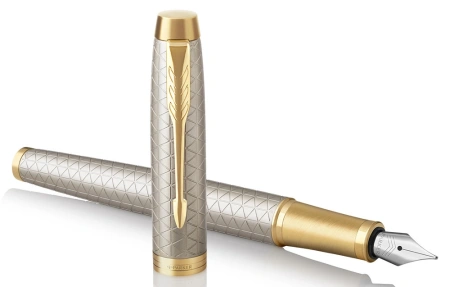 Ручка перьев. Parker IM Premium F323 (CW1931684) Grey GT F сталь нержавеющая подар.кор.