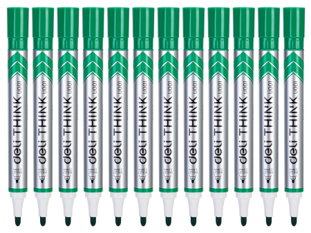 Маркер для досок Deli EU00150 Think круглый пиш. наконечник 2мм зеленый