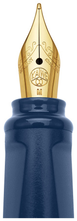 Ручка перьев. Moleskine Kaweco (KAWFOUNTPENMBLUE) синий M сталь нержавеющая/позолота син. черн. подар.кор.
