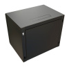 Шкаф коммутационный WRline (WR-TW-1245-GP-RAL9004) настенный 12U 600x450мм пер.дв.стекл 2 бок.пан. направл.под винты 60кг черный 350мм 650мм IP20 сталь