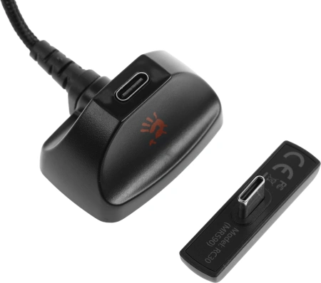 Наушники с микрофоном A4Tech Bloody MR590 Sports белый/черный 1.5м мониторные BT/Radio/3.5mm (MR590+