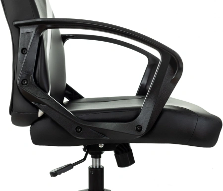 Кресло игровое Zombie 300 черный/белый эко.кожа крестов. пластик