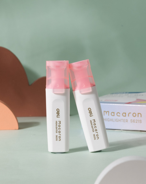 Текстовыделитель Deli ES621Spink Macaron скошенный пиш. наконечник 1-5мм розовый