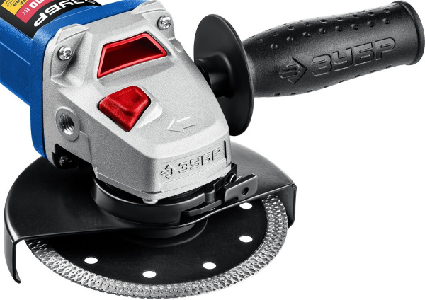 Углошлифовальная машина Зубр Профессионал УШМ-П125-1500 ЭПСТ 1500Вт 9500об/мин рез.шпин.:M14 d=125мм