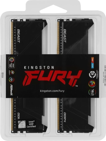 Память DDR4 2x16GB 3200MHz Kingston KF432C16BB12AK2/32 Fury Beast RGB RTL Gaming PC4-25600 CL16 DIMM