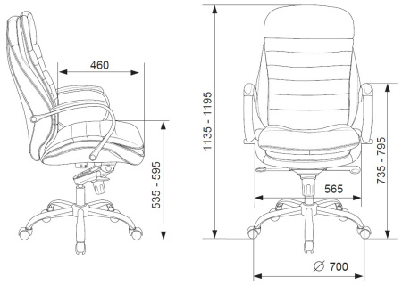 Кресло руководителя Бюрократ T-9950 черный эко.кожа крестов. металл хром