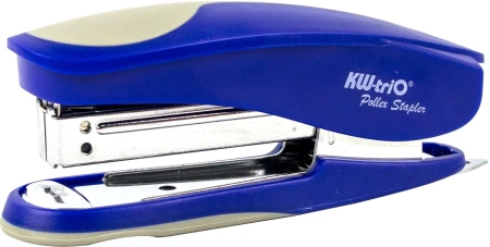 Степлер Kw-Trio 5516BLU Half-strip Pollex 24/6 26/6 (20листов) встроенный антистеплер синий 105скоб