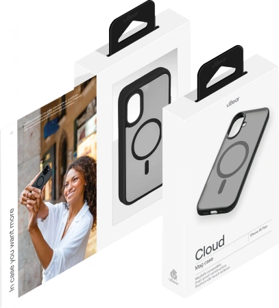 Чехол (клип-кейс) uBear для Apple iPhone 16 Plus Cloud with MagSafe черный (CS433BL67MT-I24M)