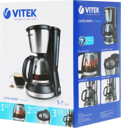 Кофеварка капельная Vitek VT-1506 550Вт черный