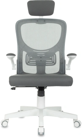 Кресло Бюрократ ASTER NH-W темно-серый TW-04 Neo Grey сетка/ткань с подголов. крестов. пластик пластик белый