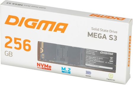 Накопитель SSD Digma PCI-E 3.0 x4 256Gb DGSM3256GS33T Mega S3 M.2 2280