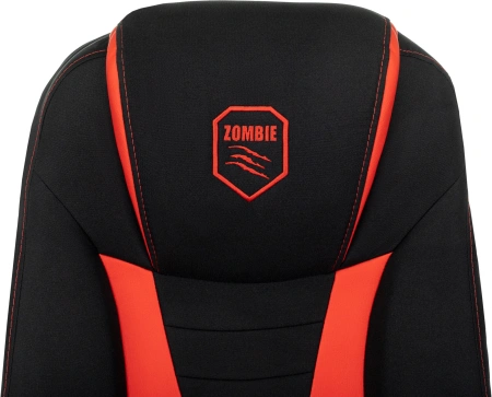 Кресло игровое Zombie 200 черный/красный ткань/эко.кожа крестов. пластик