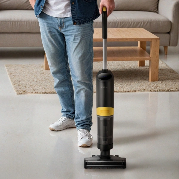 Пылесос моющий Kitfort КТ-5258 280Вт черный/желтый