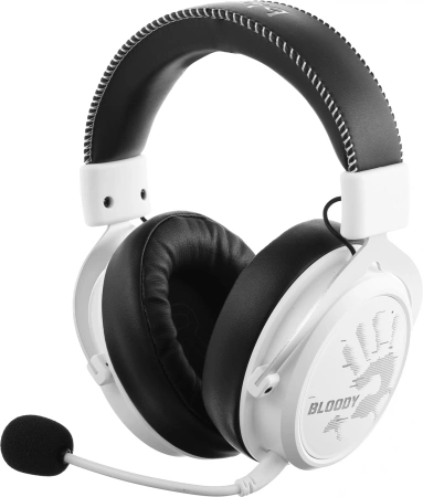 Наушники с микрофоном A4Tech Bloody MR590 Sports белый/черный 1.5м мониторные BT/Radio/3.5mm (MR590+