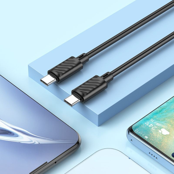 Кабель Hoco X88 Gratified X88 GRATIFIED 60W USB Type-C-USB Type-C 1м черный коробка