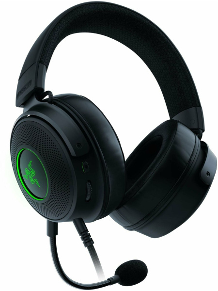 Наушники с микрофоном Razer Kraken V3 HyperSense черный 2м мониторные оголовье (RZ04-03770100-R3M1)