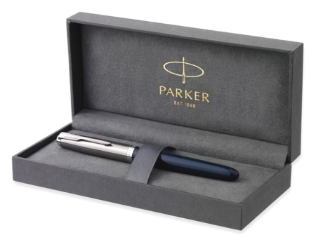 Ручка перьев. Parker 51 Core (CW2123501) Midnight Blue CT F сталь нержавеющая подар.кор.