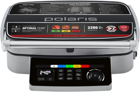 Электрогриль Polaris PGP 3002DP Optimal Temp 2200Вт черный
