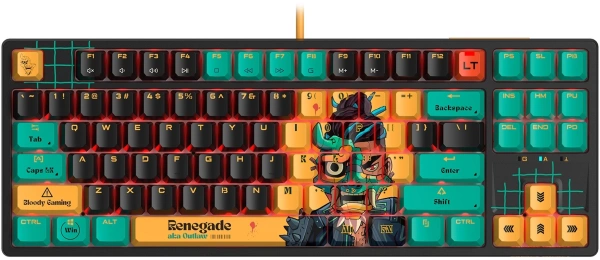 Клавиатура A4Tech Bloody AT87 Renegade механическая черный/зеленый USB for gamer LED (AT87)