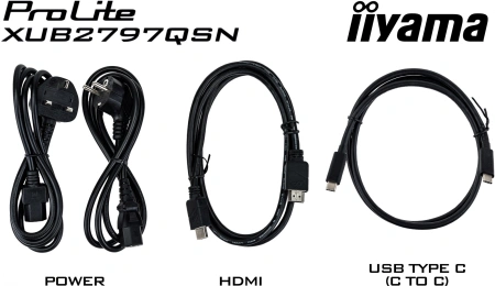 Монитор Iiyama 27" ProLite XUB2797QSN-W1 белый IPS LED 16:9 HDMI M/M матовая HAS Piv 1300:1 250cd 178гр/178гр 2560x1440 100Hz DP Quad HD 2K (1440p) USB 6.1кг