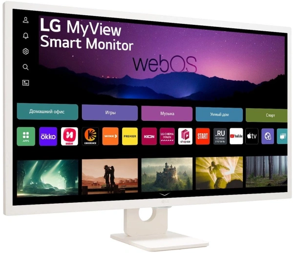 Монитор LG 31.5" MyView 32SR50F-W белый IPS LED 16:9 HDMI M/M матовая 250cd 178гр/178гр 1920x1080 60Hz FHD USB 6.6кг