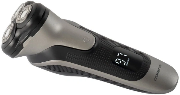 Бритва сетчатая Polaris PMR 0420R питан.:элек.сеть/аккум. черный/серебристый