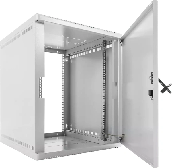 Шкаф коммутационный ЦМО (ШРН-15.650.1) настенный 15U 599x670мм пер.дв.стекл задн.дв.стал.лист несъемн.бок.пан. 100кг серый 605мм 27кг 180град. 746мм сталь