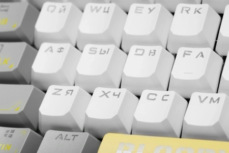 Клавиатура A4Tech Bloody S87 Energy механическая белый/желтый USB for gamer LED (S87 USB ENERGY WHIT