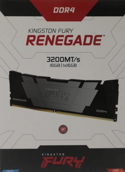 Память DDR4 16GB 3200MHz Kingston KF432C16RB12/16 Fury Renegade Black RTL Gaming PC4-25600 CL16 DIMM